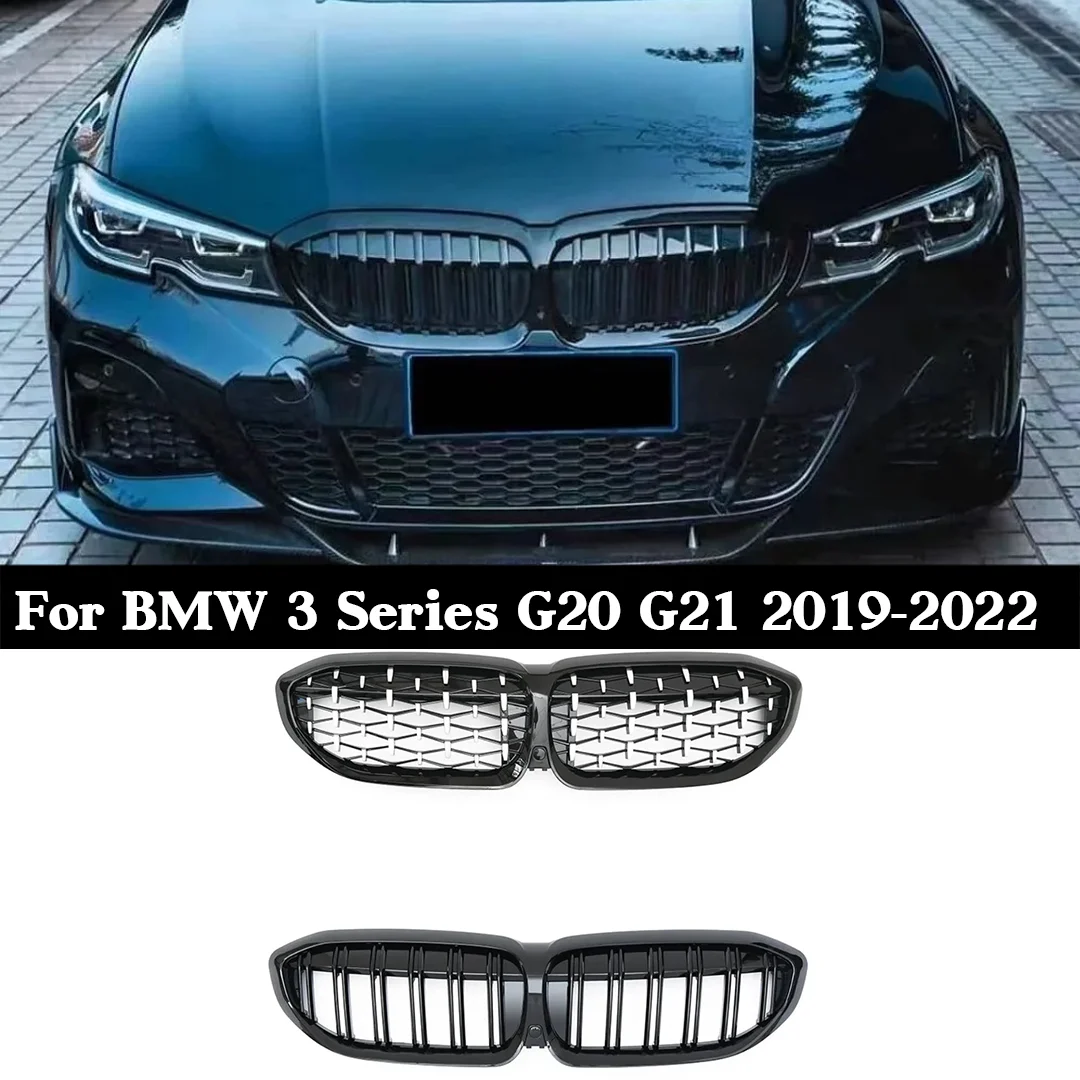 

For BMW 3-Series G20 G21 2019-2022 Diamond Style Front Bumper Kidney Grille, Replacement for 318i 320i 330i 340i