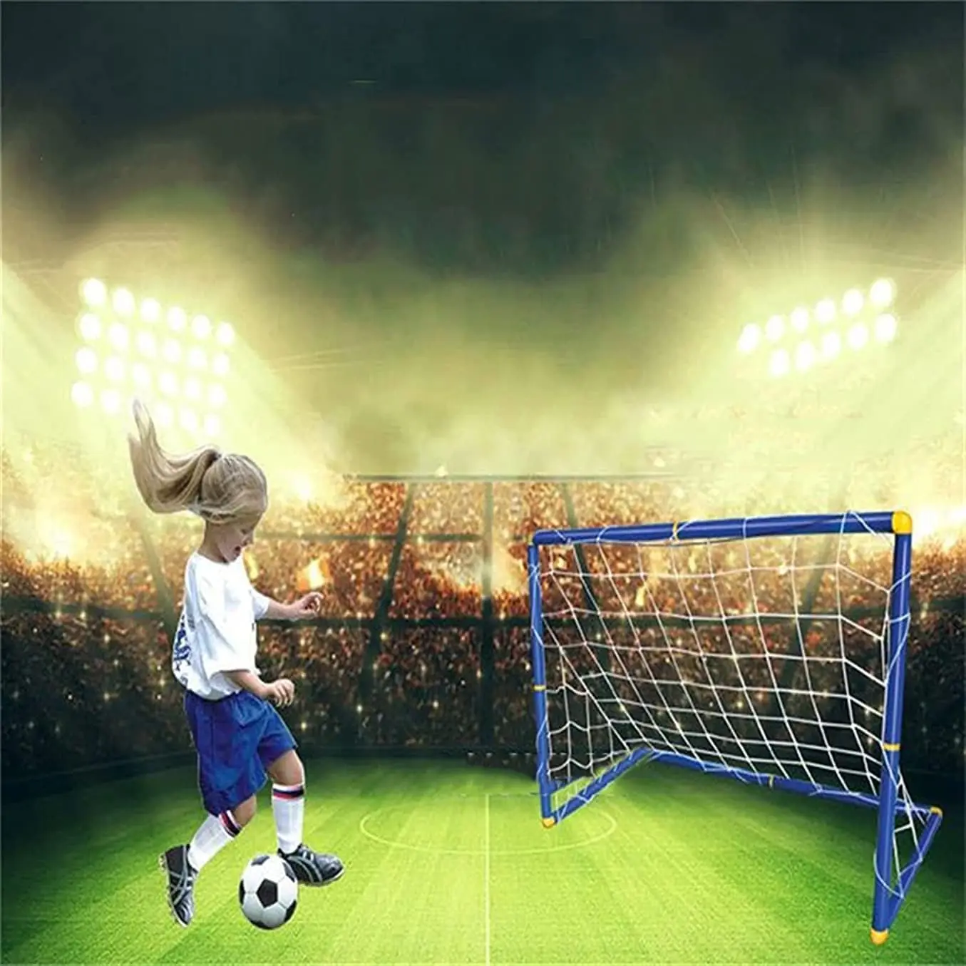 Mini Soccer Goal Portable Soccer Net Pop Up Goal Nets Mini FootballSoccerGoalPostNetSet with Pump Kids Sport Indoor Outdoor.