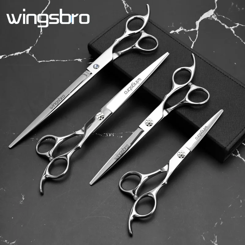 

Wingsbro 6*7*8*9 дюймов парикмахерские ножницы для стрижки волос серебряные ножницы из нержавеющей стали-Элитный салон парикмахерские принадлежности инструменты для волос