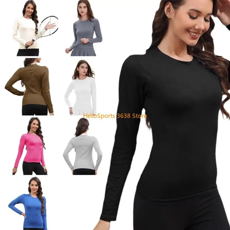 

Flexible Nylon Yoga Shirt Solid Color Long Sleeve With Soft Texture Enhanced Mobility For Dynamic Stretching Routine