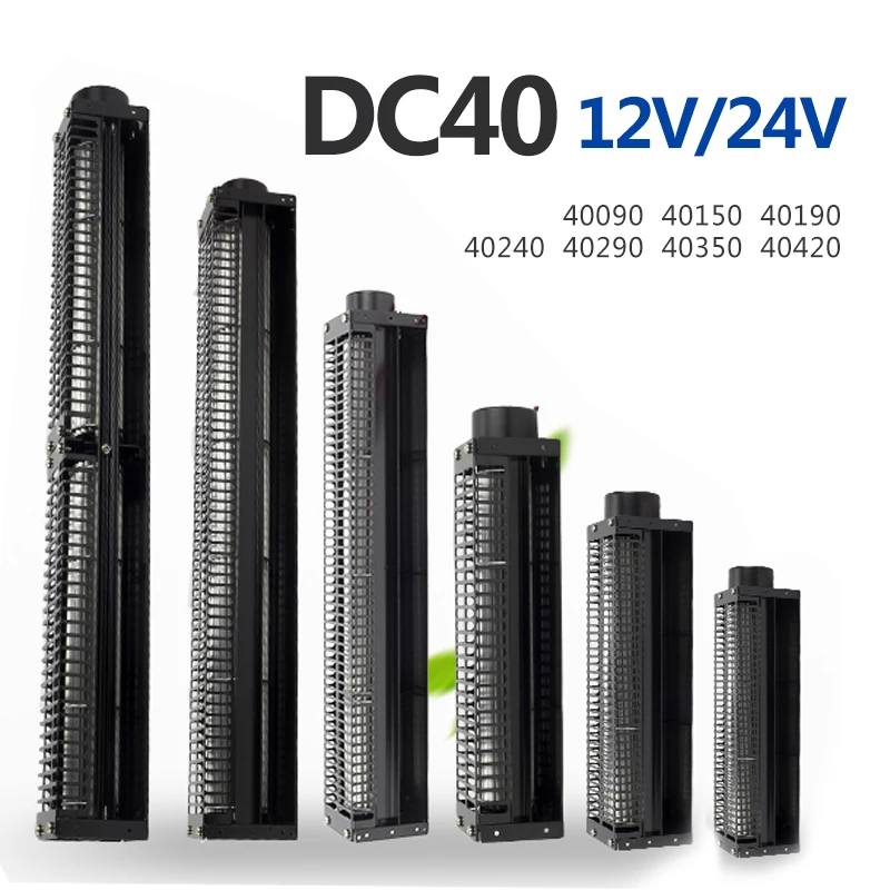 40 Cross-flow Fan DC12/24V Silent Large Air Volume Drum Type Long Strip Cross Flow Ventilation Fan for Home Industrial Use