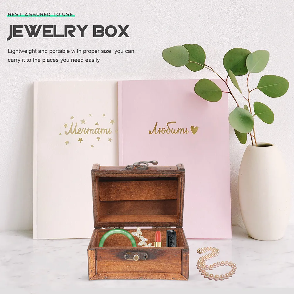 

Набор из 2 винтажных деревянных шкатулок-органайзеров для украшений: маленькие шкатулки для колец, браслетов, ожерелий, для хранения ювелирных изделий