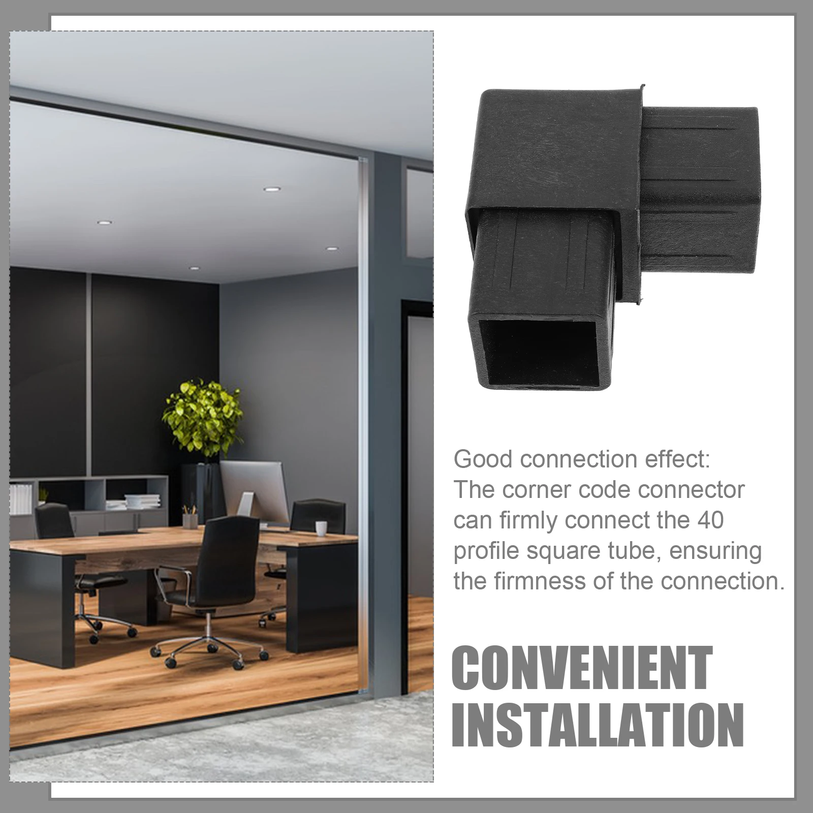 

Right Angle Corner Brace Connector 40mm Aluminum Alloy Steel Pipe Fittings Durable Easy Installation Plastic Joint Garden