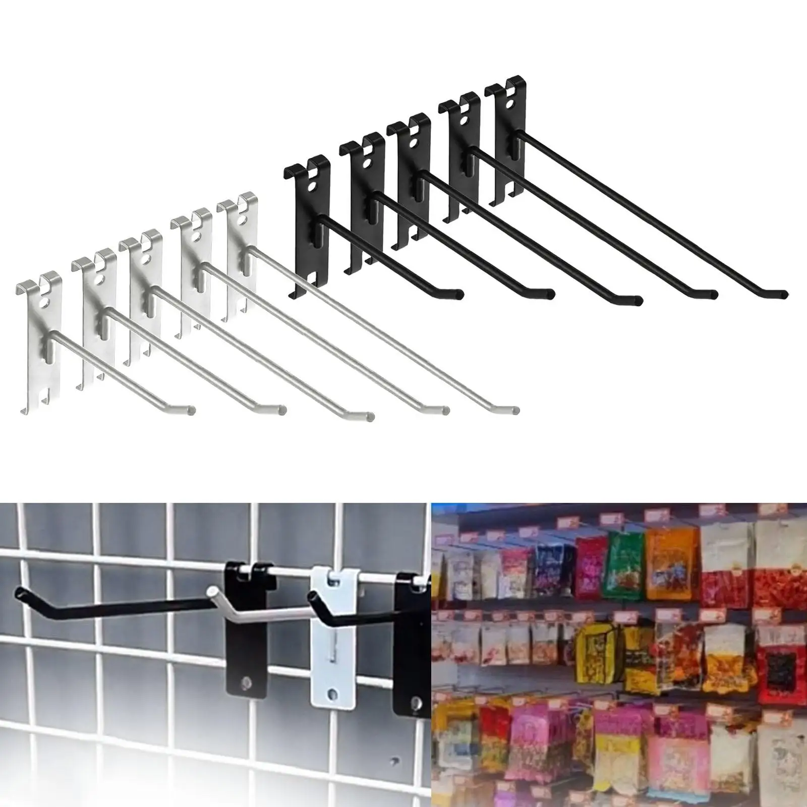 5 Pieces Gridwall Hooks Hangers Multifunctional for Retail Shop Kitchen Home