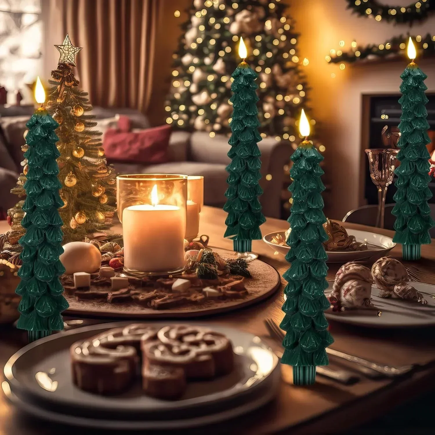 

Nice LED Christmas Pinecone Electronic Candle Light Bullet Head Paraffin Christmas Atmosphere Decorative Lamp