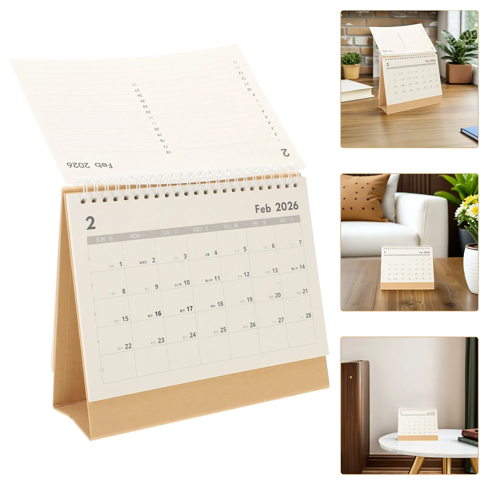 

1 Set Compact Desk Calendar 2025-2026 October 2025 to December 2026 18 Months Monthly Layout Paper Calendar for Office Home