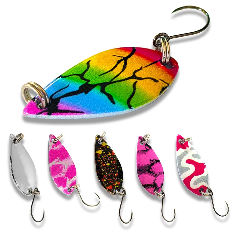 New 2.5G/3.5G/5G Metal Spoon Lure Sharp Hook Hard Glitter Swing Spoon Trout Perch Area Freshwater Fishing Gear Artificial Lure