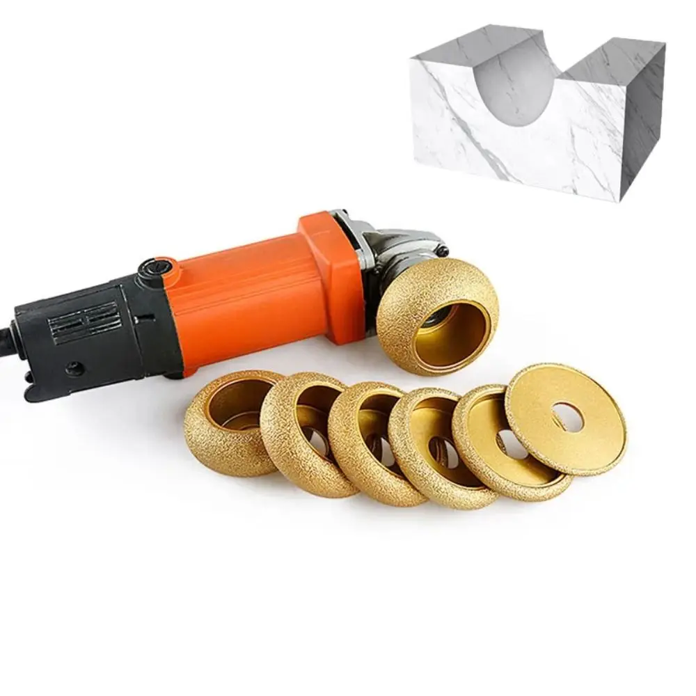 

75mm Stone Edging Wheel Chamfering Tool Brazed Diamond Angle Grinder Grinding Head Durable Roman Slotted Grinding Wheel