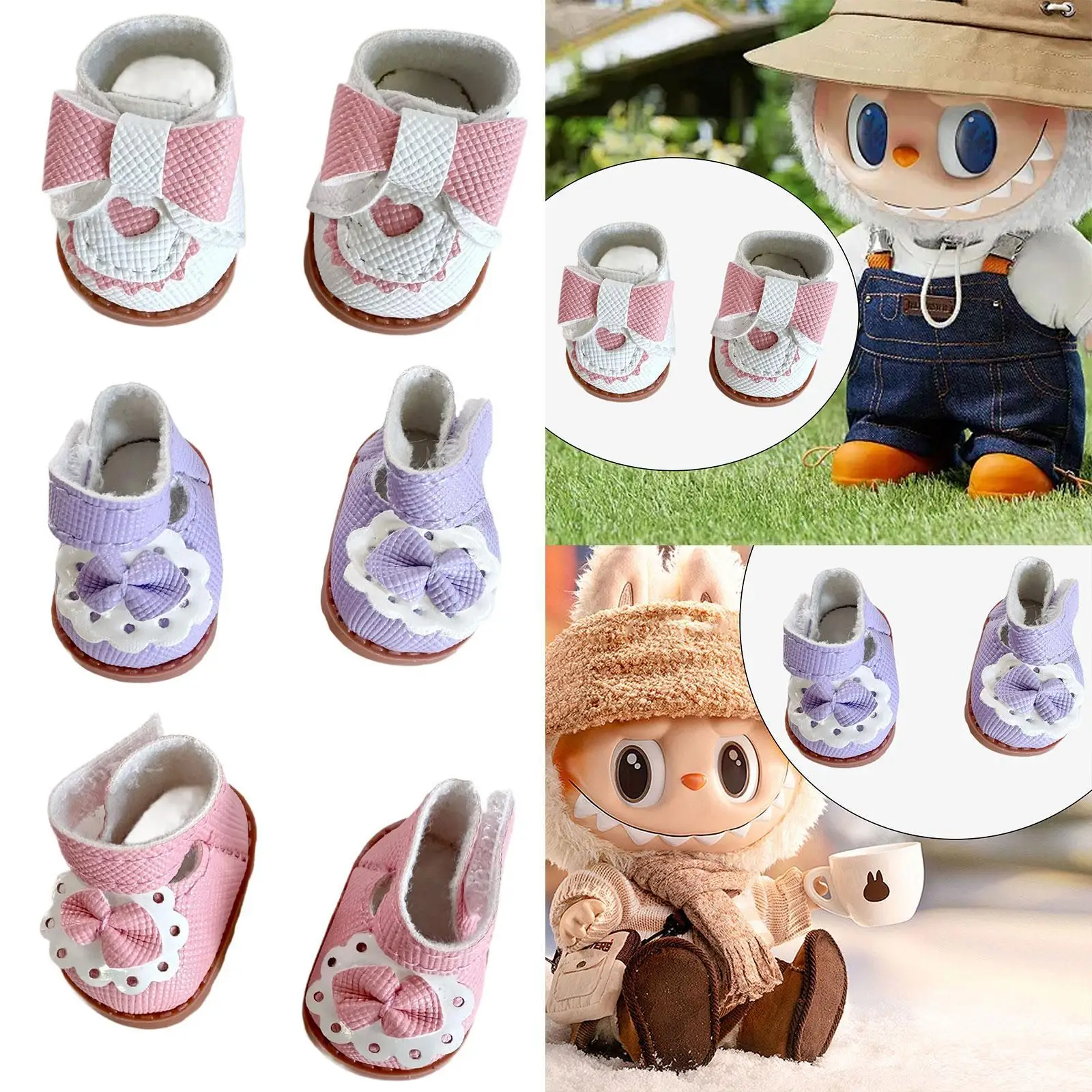 Plush Figure Shoes DIY Photo Props Make Your Own Dolls Cartoon Soft Pretend Play DIY Doll Toy Doll Accessories for 17cm Dolls