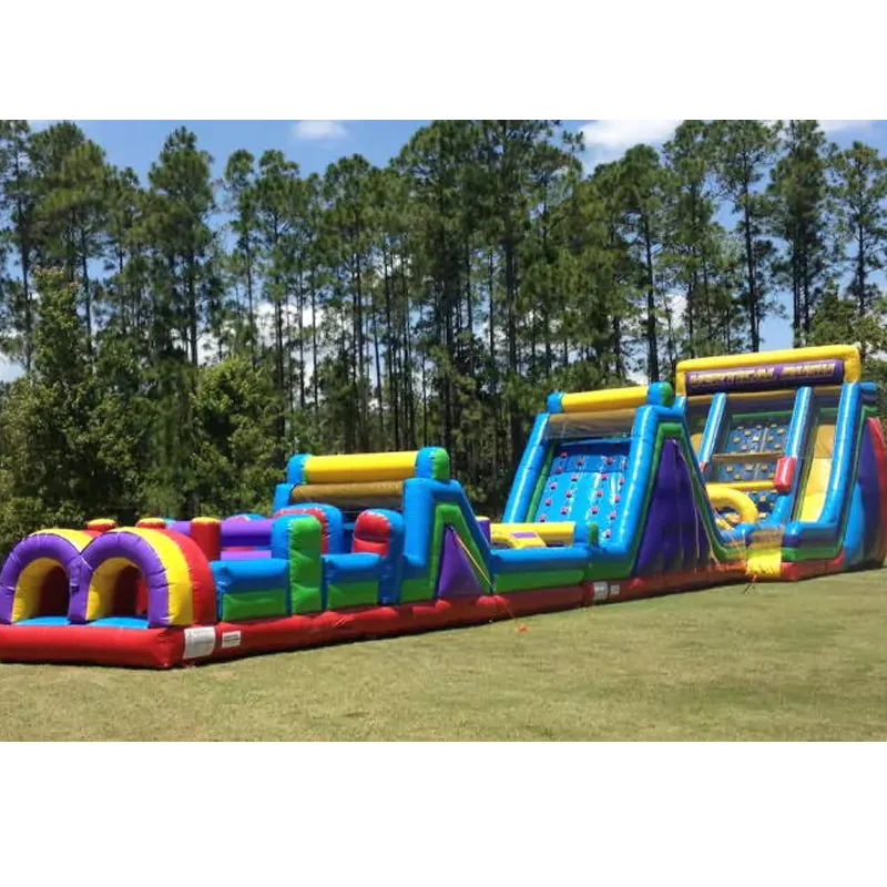 Inflatable Obstacle Course Crayon Bounce House, Outdoor Jumping and Playground, Bring unlimited Habits and Fun