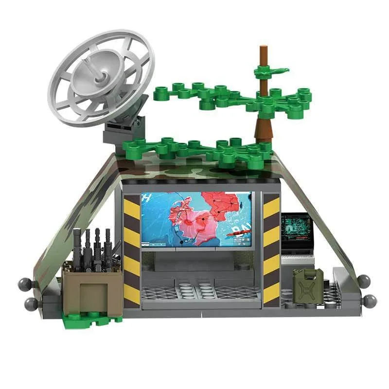 

MOC военная камуфляжная палатка, командный центр войны, мини-фигурки, строительные блоки, военные аксессуары для лагеря, кирпичи, игрушки, подарок