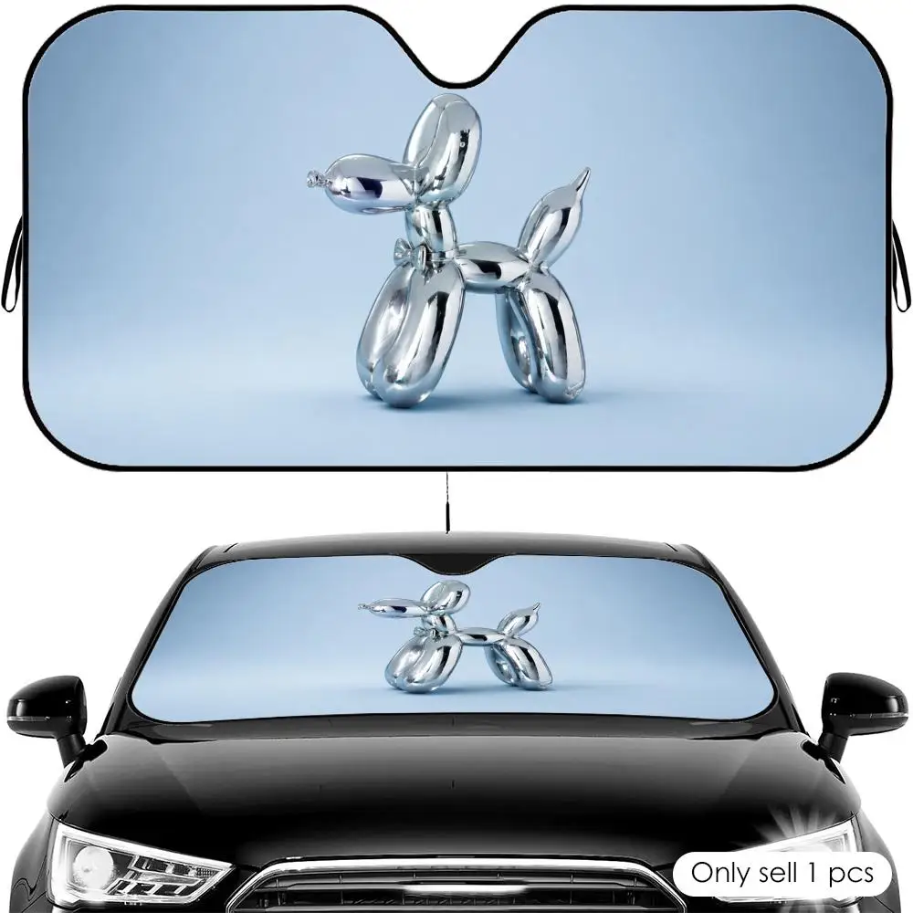 

Silver Balloon Dog Sun Visor Reusable Aluminum Foil Car Windshield Sun Visor UV Protector Heat Insulation Cover Shade