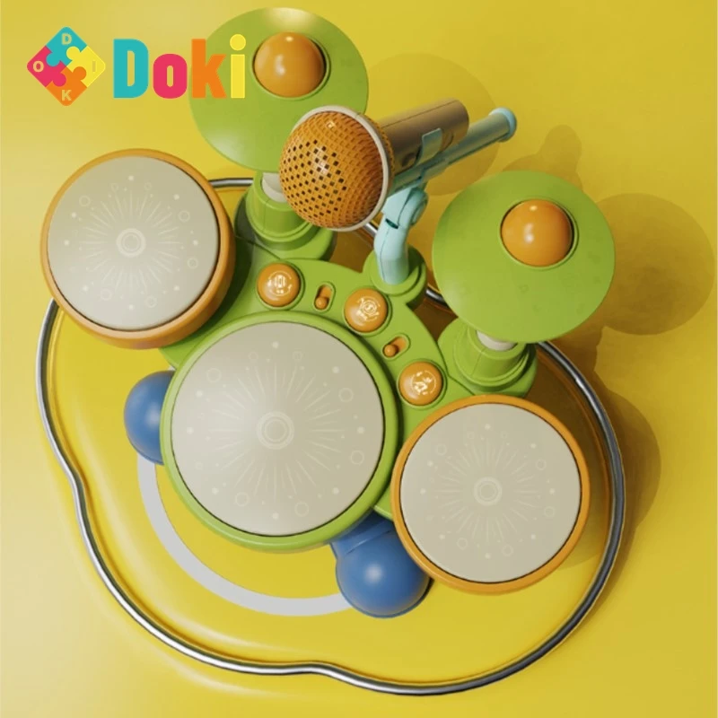 

Doki Toy New Children's Drum Toys Early Education Puzzle Baby Music Jazz Drum Percussion Instrument Ground Squirrel 2024