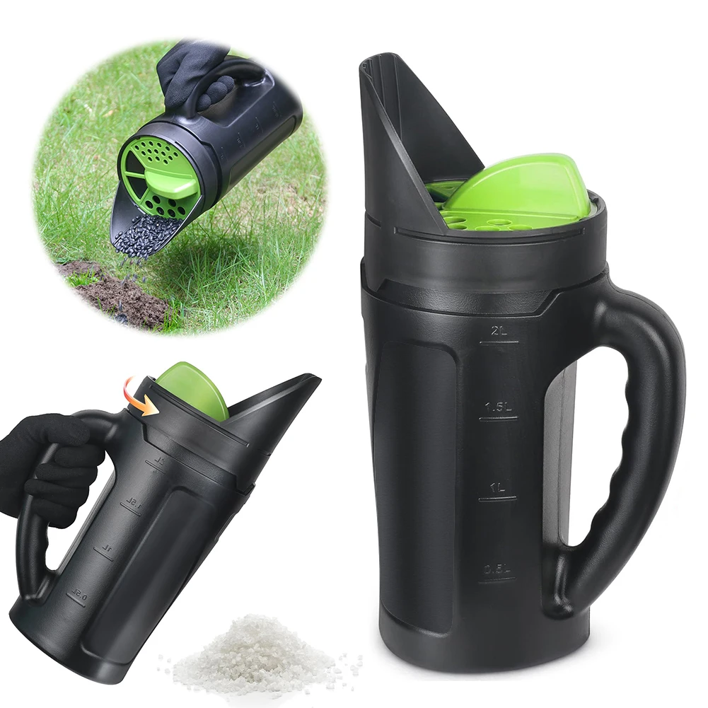 

Handheld Seed Spreader Lawn Fertilizer Spreader Adjustable Opening Sizes Seed Dispenser Up To 80 Oz for Salt Ice Melt