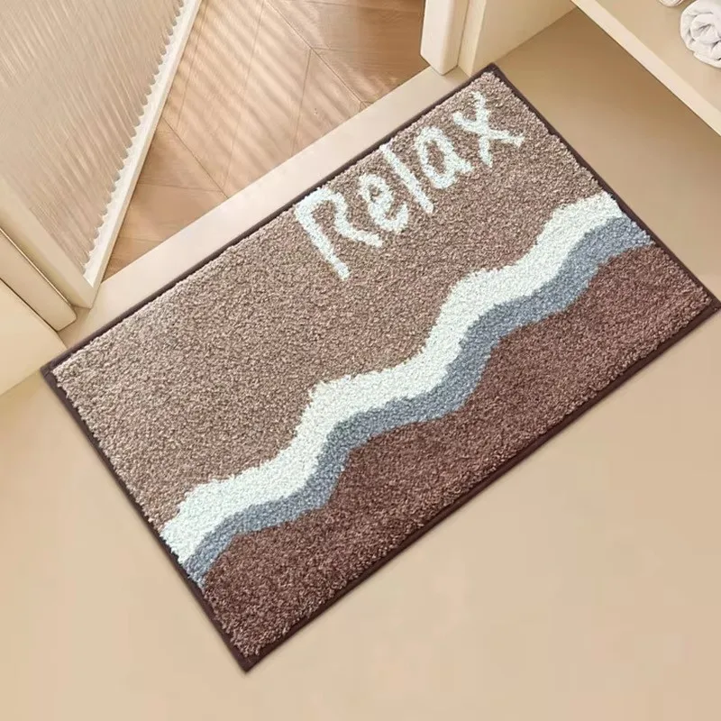 VIKAMA Red Christmas Bell Door Mat Soft Warm Non Slip Entryway Comfortable Underfoot Mat Pet Hair Resistant Mat Home Decor