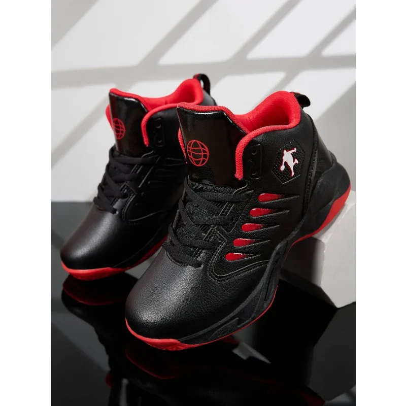 2024 Hot Selling Cross-border Leather Basketball Shoes Designer Kids Basketball Shoes Light Weight Children Casual Sneakers