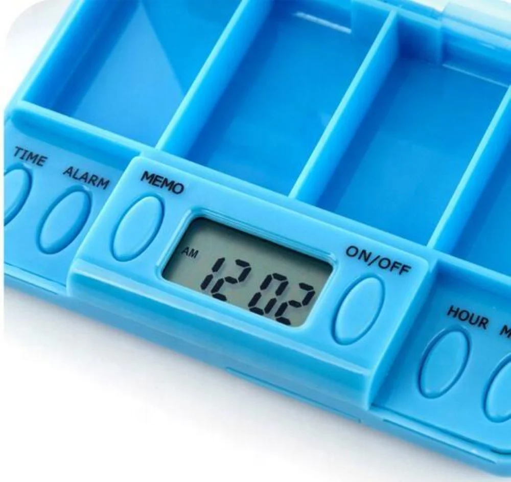 1PC Portable Multifunctional Timing Alarm Clock Intelligent Electronic Medicine Box Pill Box Container Reminker for Elderly