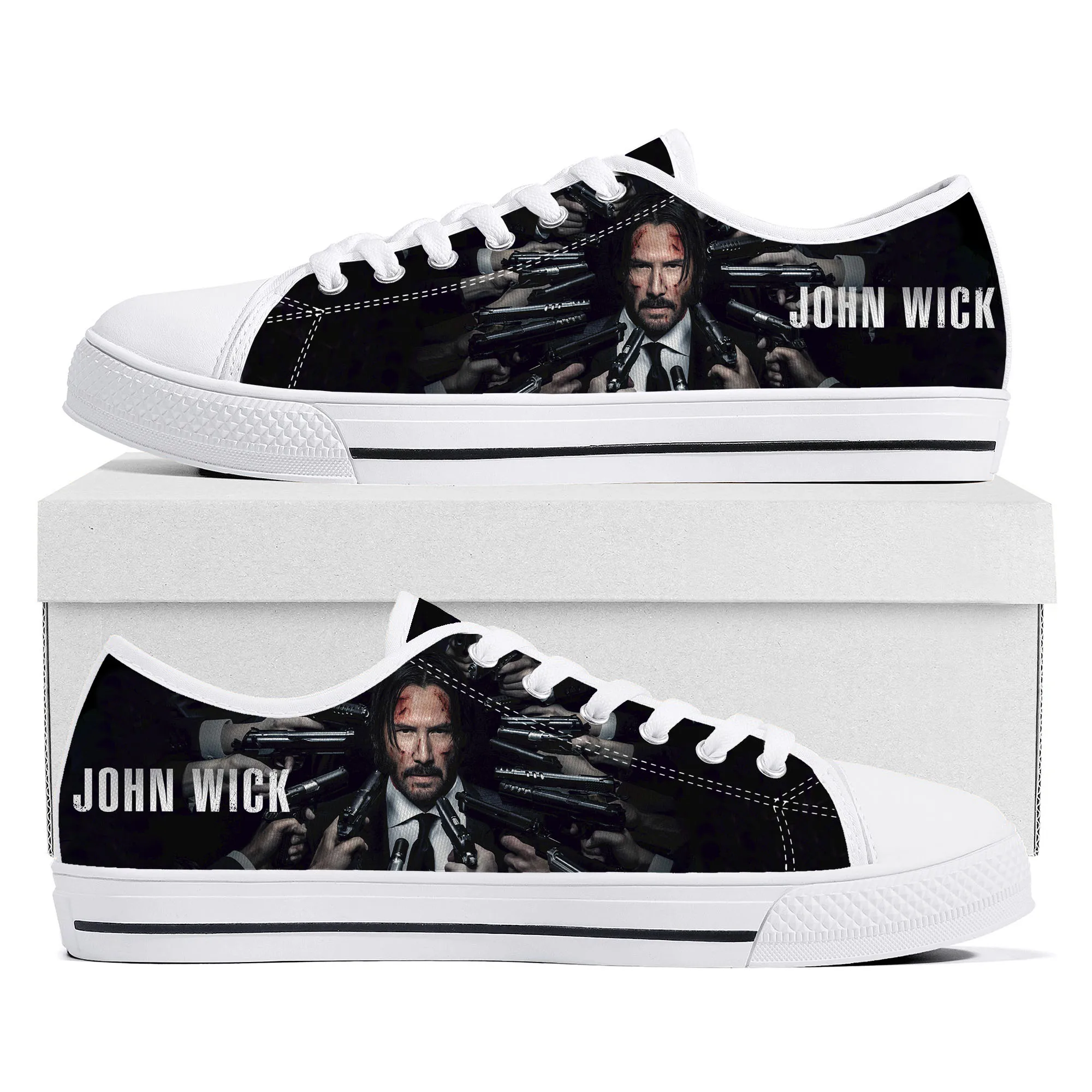 John Wick Keanu Reeves Low Top Sneakers Mens Womens Teenager Canvas High Quality Sneaker Casual Custom Made Shoes Customize Shoe