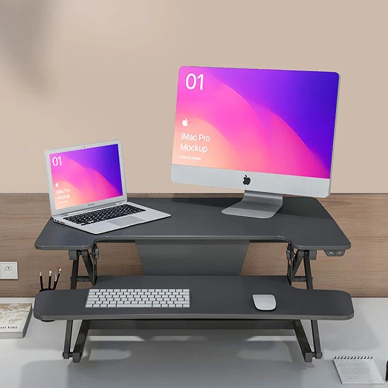 Electric Office Lifting Platform Em2m Wireless Charging Office Desk Notebook Monitor Lifting Elevated Rack