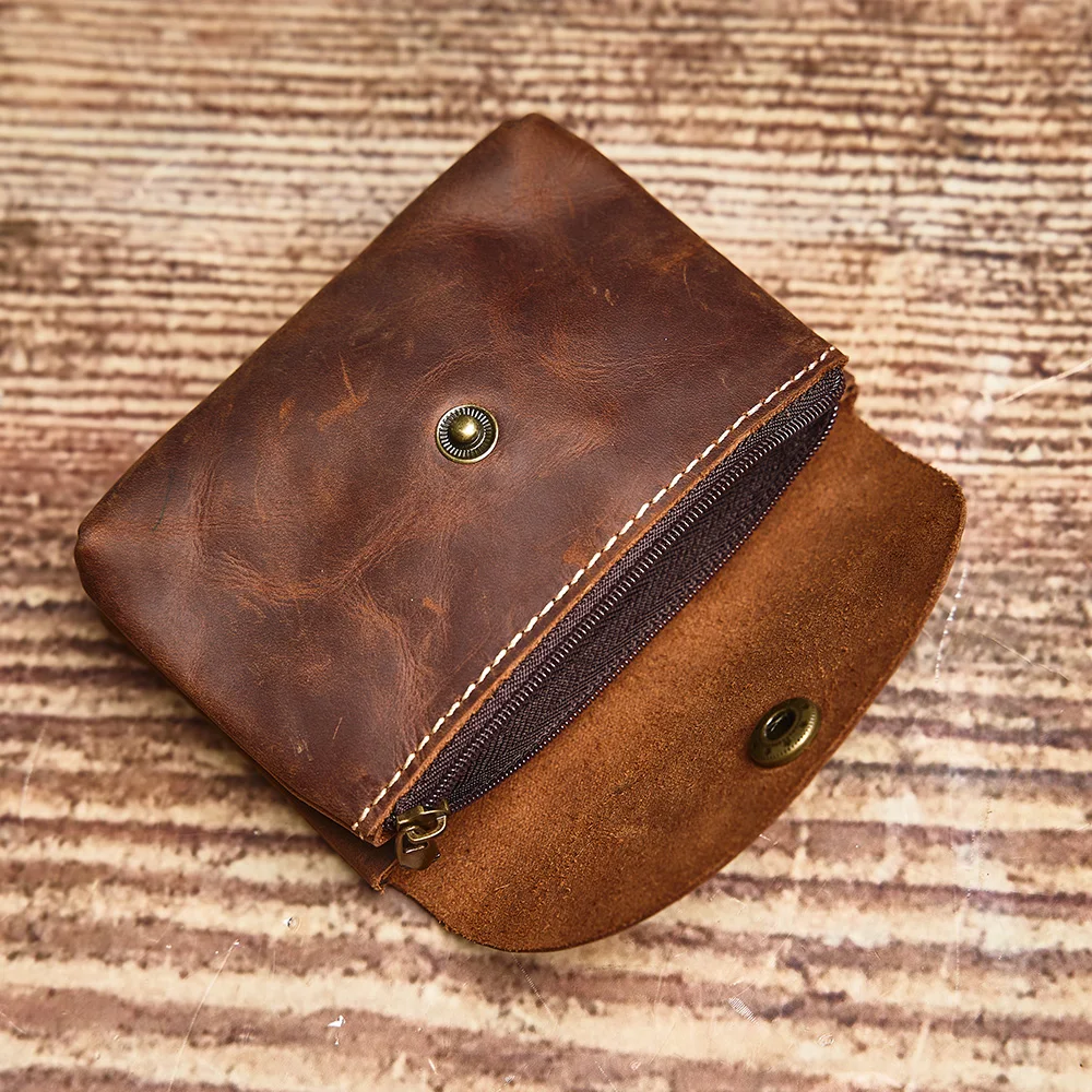 NUPUGOO Echtes Leder Retro Geldbörse männer Doppel Brieftasche Kleine Karte Tasche Männer Und Frauen Universal Münze Schlüssel Tasche – Detail 13