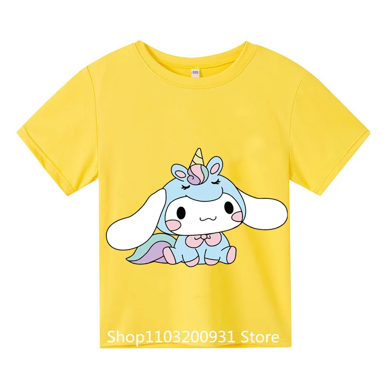 

Cinnamoroll Children T-shirt Kawaii T Shirt Anime Cartoons Children Casual Clothes Tee Shirt Kid Girl Boy Fashion Top