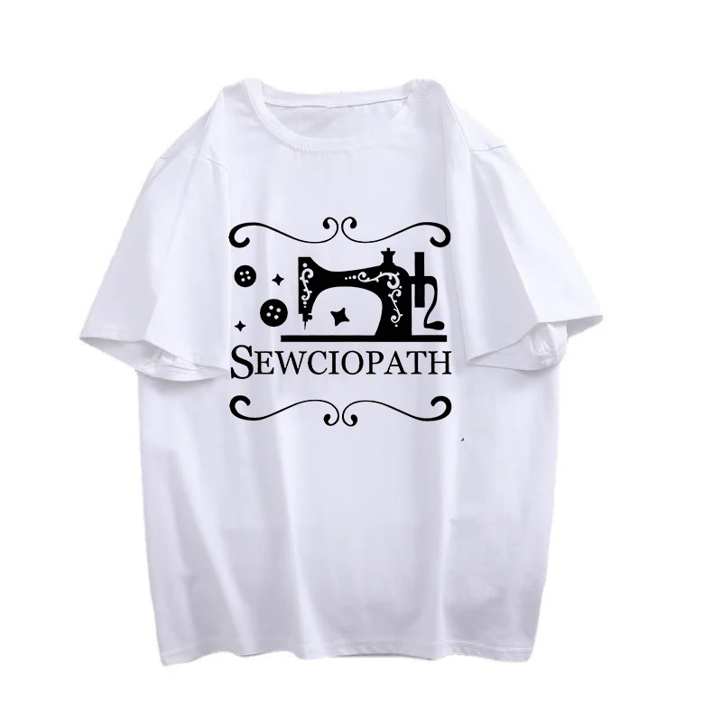 Women's Vintage Sewing Machine Graphic T-Shirt Y2K Streetwear Short Sleeve Tees Harajuku Aesthetic Tops Women's Clothing Korean