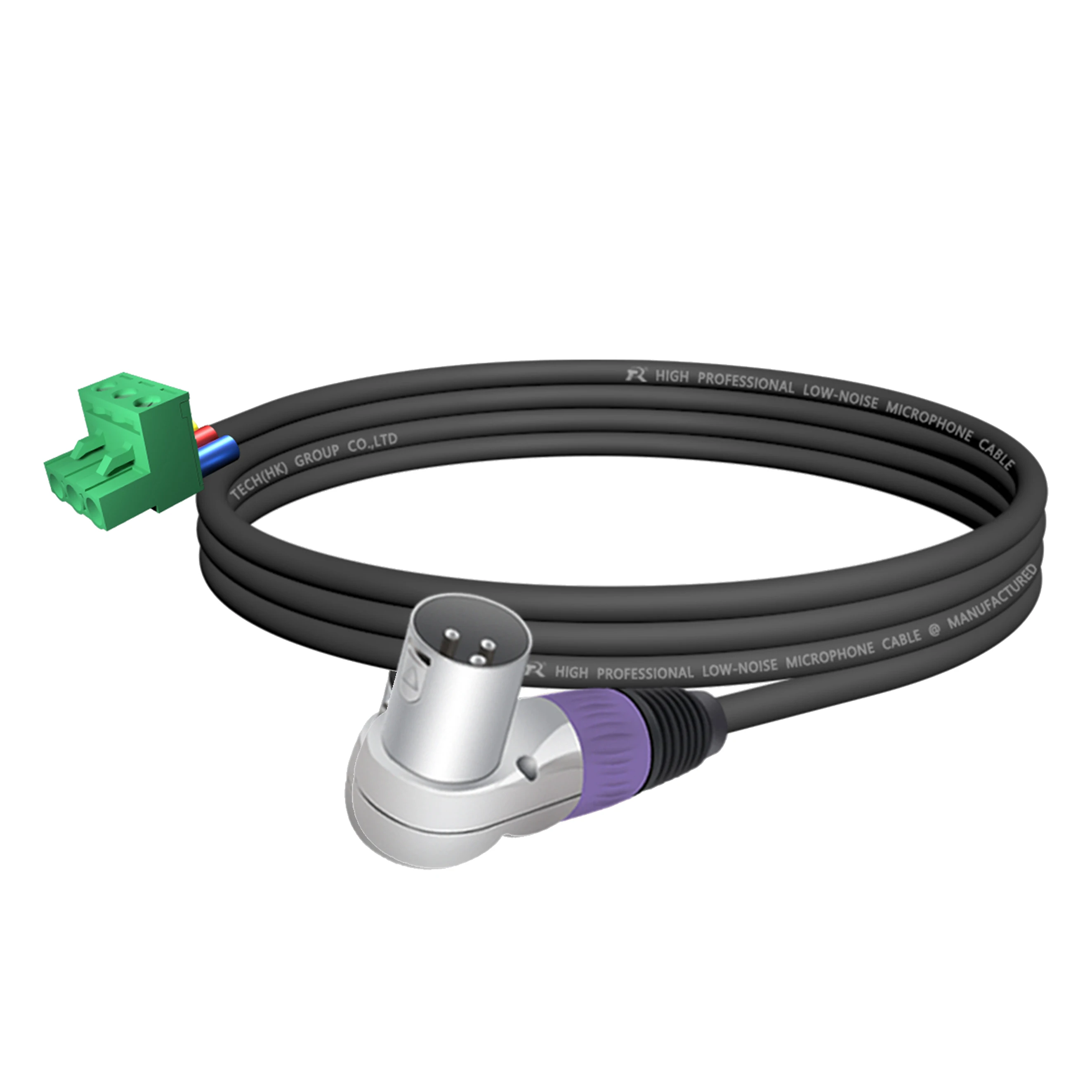 3-PIN rechtwinkliges Mikrofonverlängerungskabel zu 3-PIN Phoenix-Kabel, 5,08 mm 3-PIN PCB-Schraubklemme mit Abschirmung, für Lautsprecher, Tonstudio – Detail 4