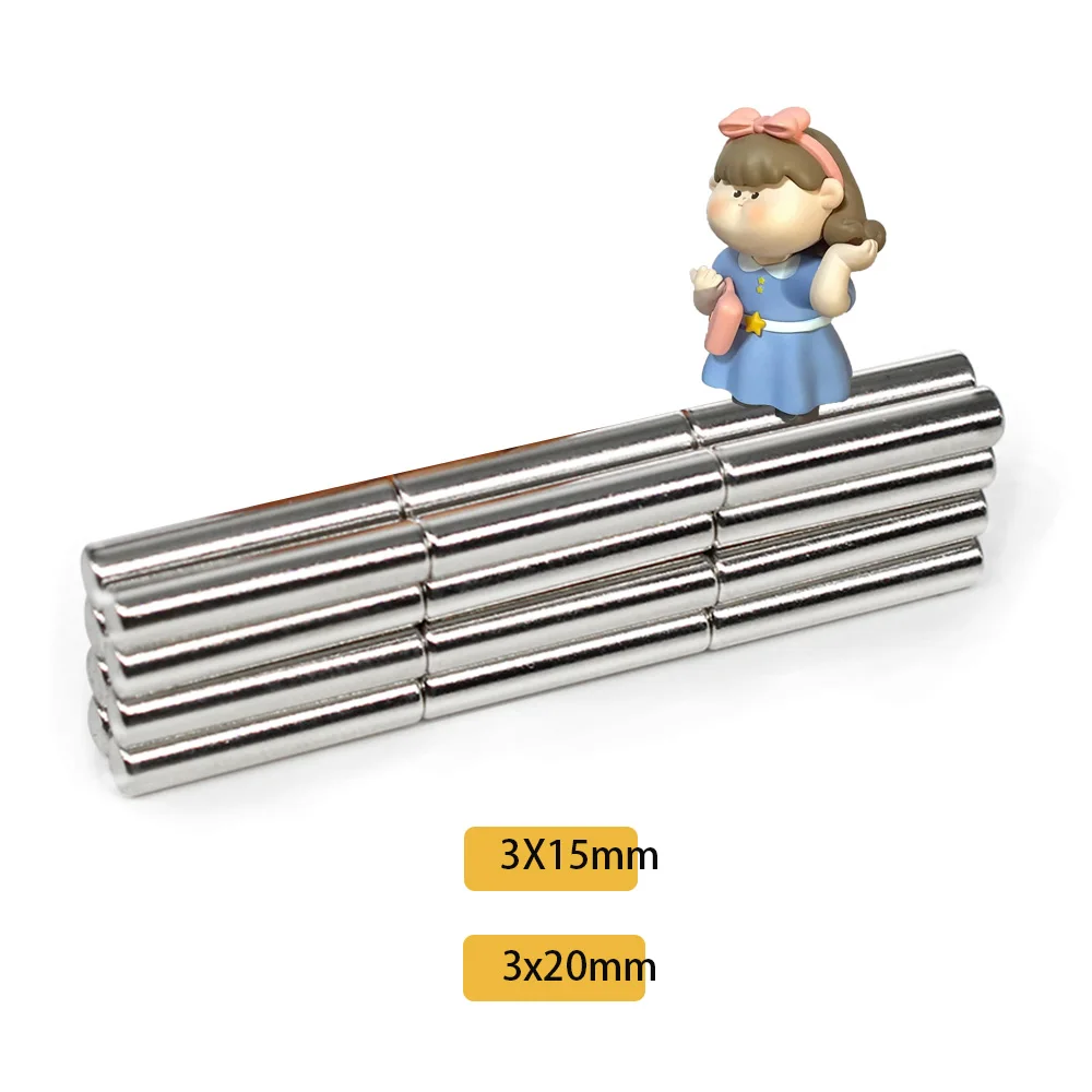 3x15 3x20mm Mágnes N35 Neodímium magnets 3*15 Nikkel Pakolás Keresés Mágneses Port Hűtőszekrény DIY Nagybani Erős dropshipping