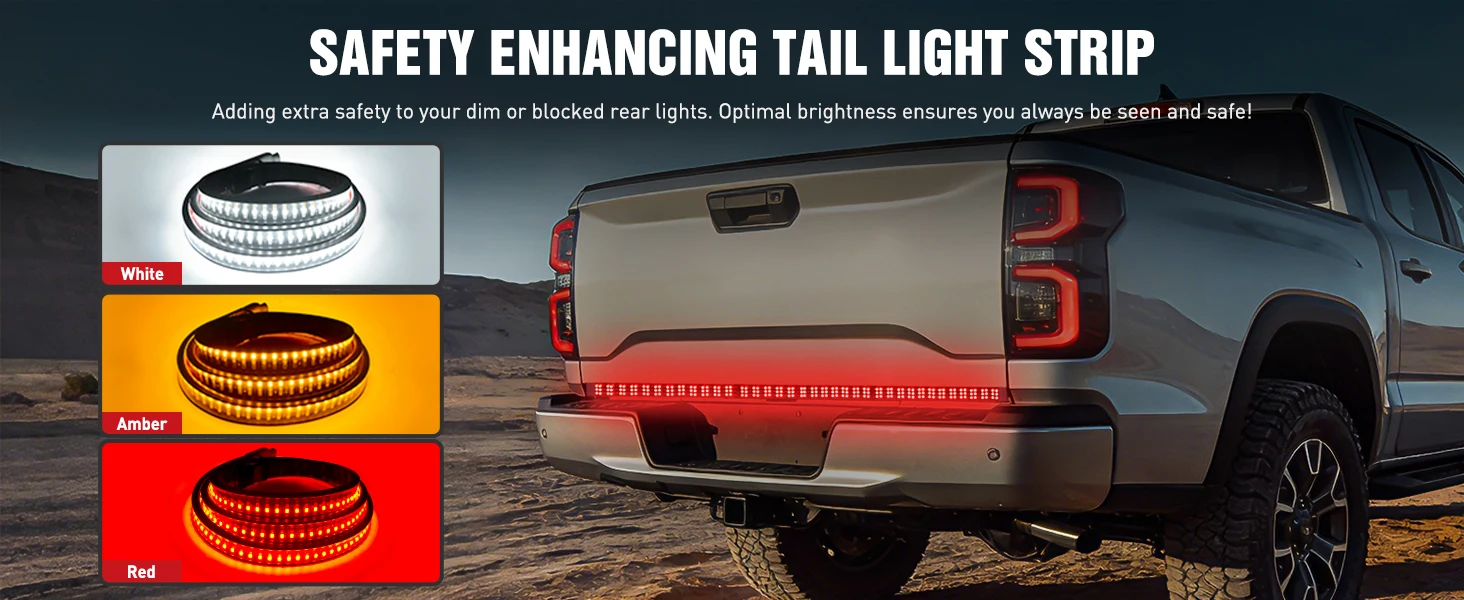 60&amp;#34; triple row tailgate light strip