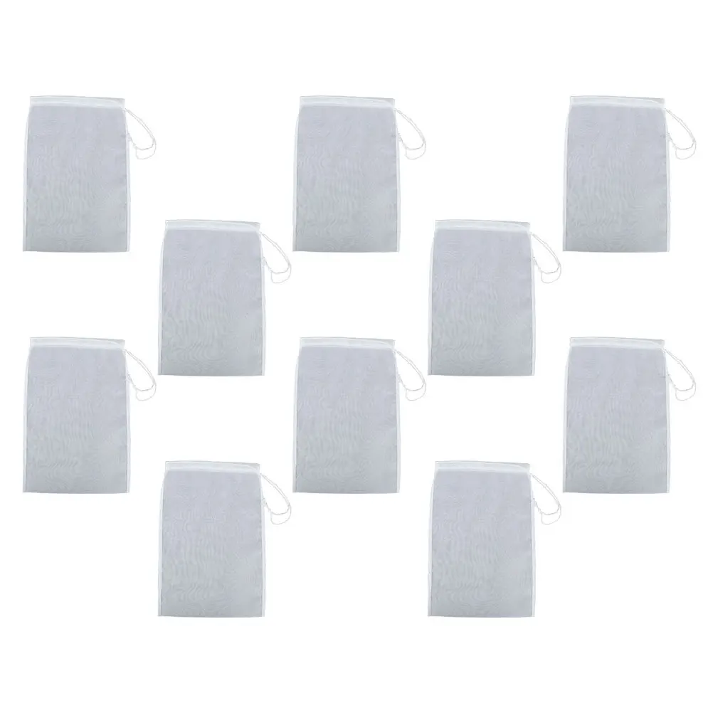 

10Pcs Drawstring Filter Bags Premium Nylon Material Strong Filtration Performance Tea Juice Milk Tcm Baby Food Strainer