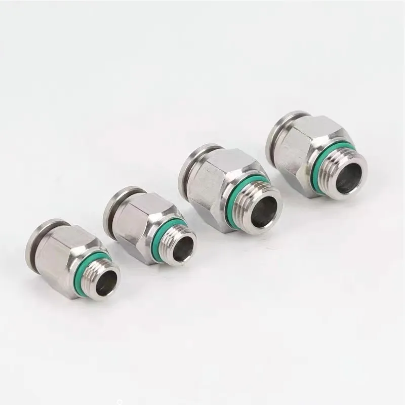 304Stainless steel   PC4-G01 PC04-G02 PC6-G01Stainless steel Pneumatic fittings PC8-G01 PC8-G02 PC10-G01 PC10-G02  G thread