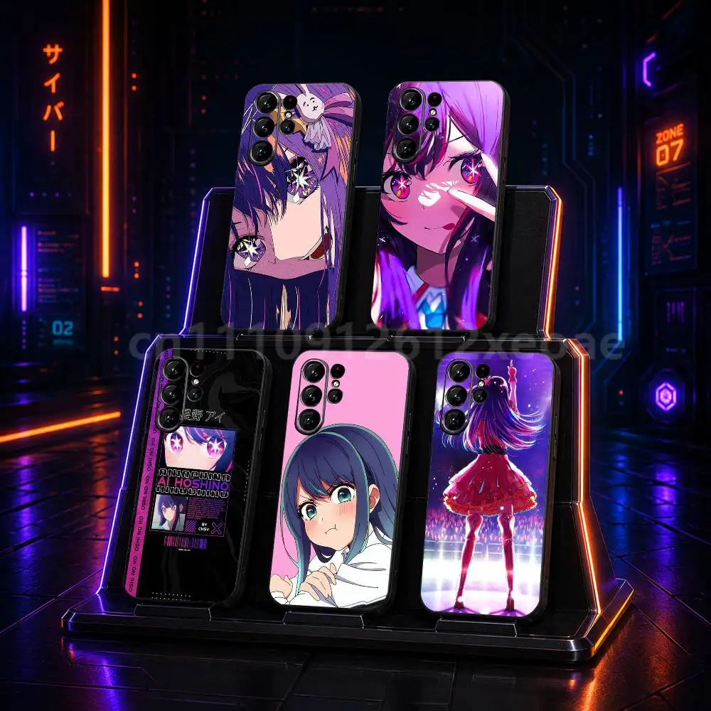 Oshi no Ko Black TPU Shockproof Case For Samsung Galaxy S21 S23 S25 S20 S22 S24 S26 S30 Plus Ultra