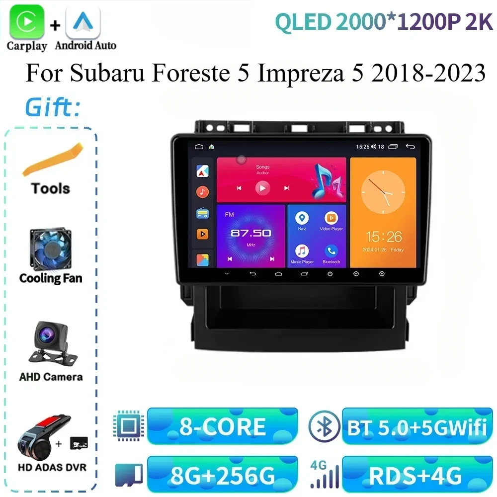 

For Subaru Foreste 5 Impreza 5 2018-2023 Car Radio Multimedia Navigation GPS Bluetooth Apple CarPlay Screen Stereo Android 14