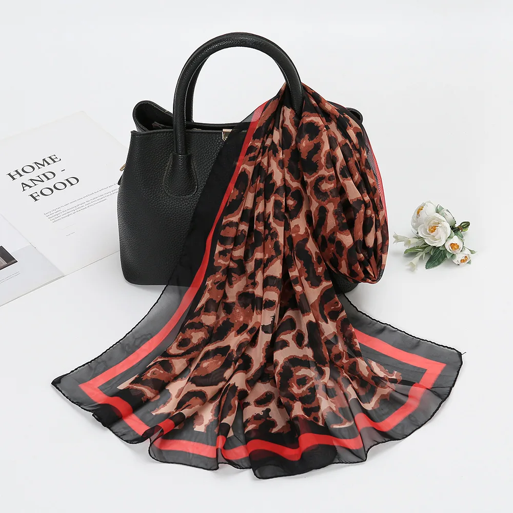 1 sexy leopard print vintage scarf, new women's versatile breathable lightweight shawl.