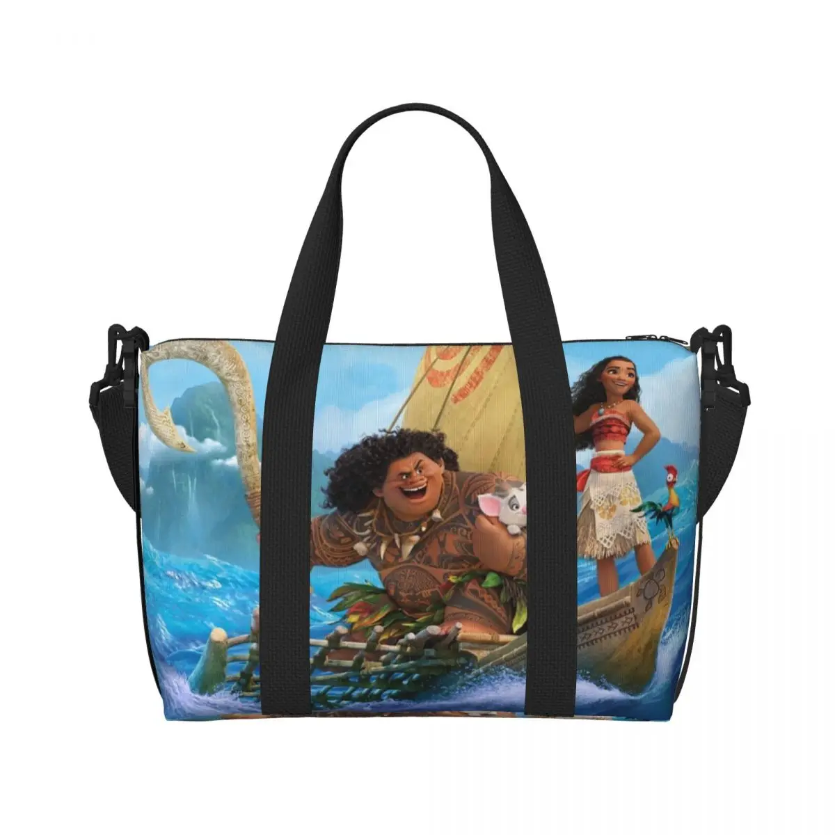 Custom Moana Tote Bag for Women Big Capacity Beach Gym Travel Bags