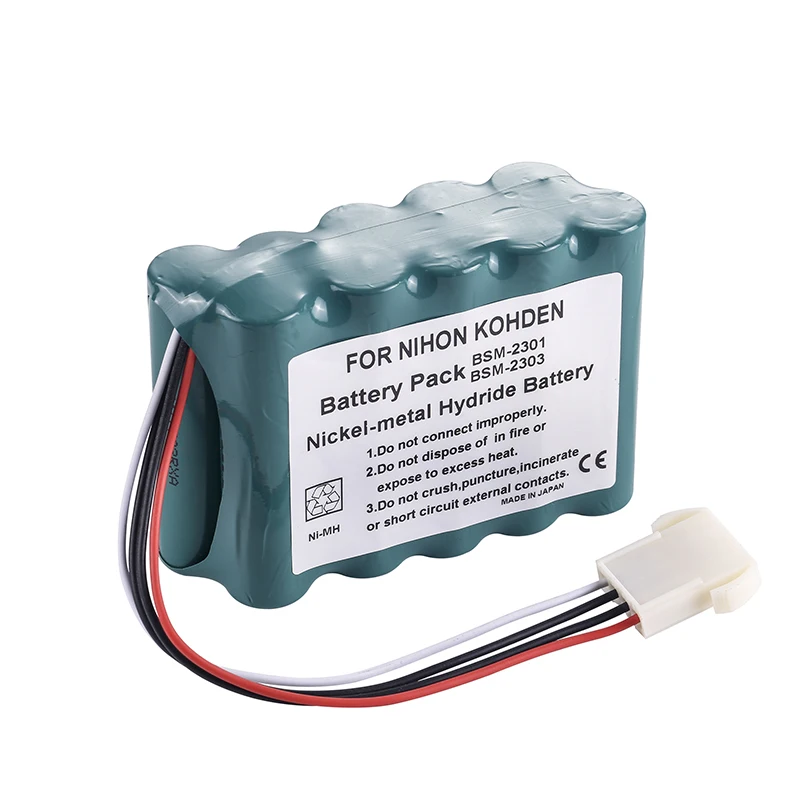 

NIHON KOHDEN 2301, capacity 3800mAh, 12V NI-MH battery suitable for BSM-2300 series, BSM-2300A, BSM-2300K patient monitors