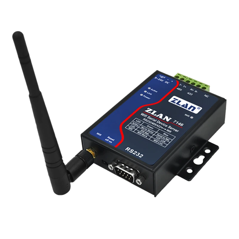 ZLAN7146 modbus gateway MQTT industrial RS232/485/422 to Wifi converter serial server