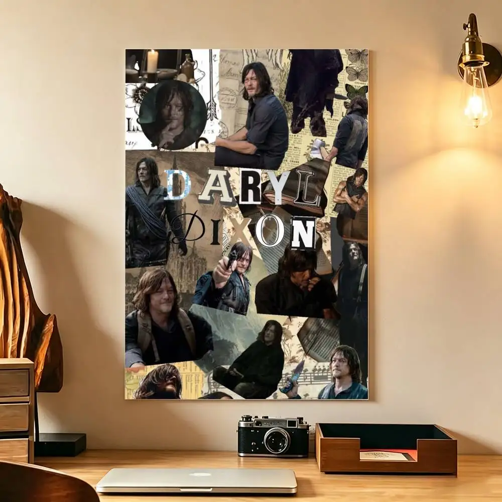 Movie The Walking Dead Daryl Dixon Poster Waterproof Wall Art Sticker For Bar Living Room Vintage Decor High Quality Print Gift