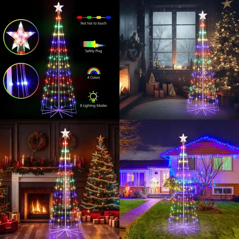 

Multicolor Animated 6-Foot LED Christmas Tree with Star Topper for Indoor/Outdoor Use