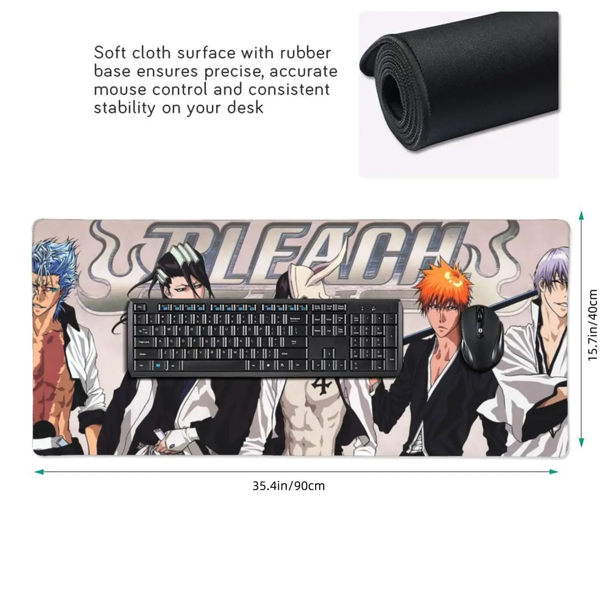 Bleach Anime Kurosaki Ichigo Large Mouse Pad Computer Keyboard Mouse Mat Gamer PC Laptop Desk Mat Office Accessories Table Mats