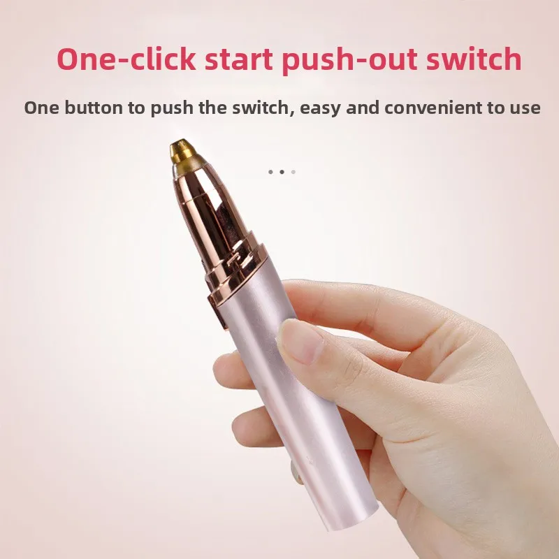 ماكينة تشذيب الحواجب الكهربائية للنساء، ماكينة إزالة شعر الحواجب غير المؤلمة للنساء، ماكياج شفرات صغيرة محمولة للوجه