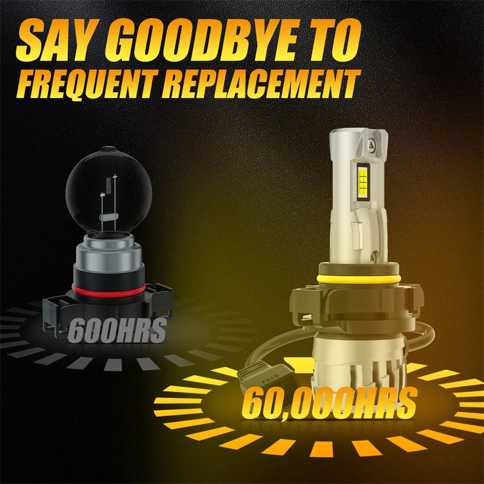 AILEO 2PCS LED Fog Light Bulbs Canbus Error Free 6000K White 5202 Replacement Bulb For Car Daytime Running Lamp High Power