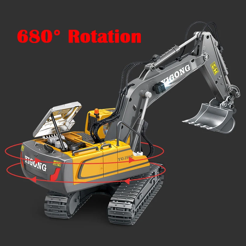 RC Excavator Dumper Bulldozer 1/20 2.4GHz 11CH RC Truck Engineering Vehicles Educational Toys for Kids with Light Music Gifts