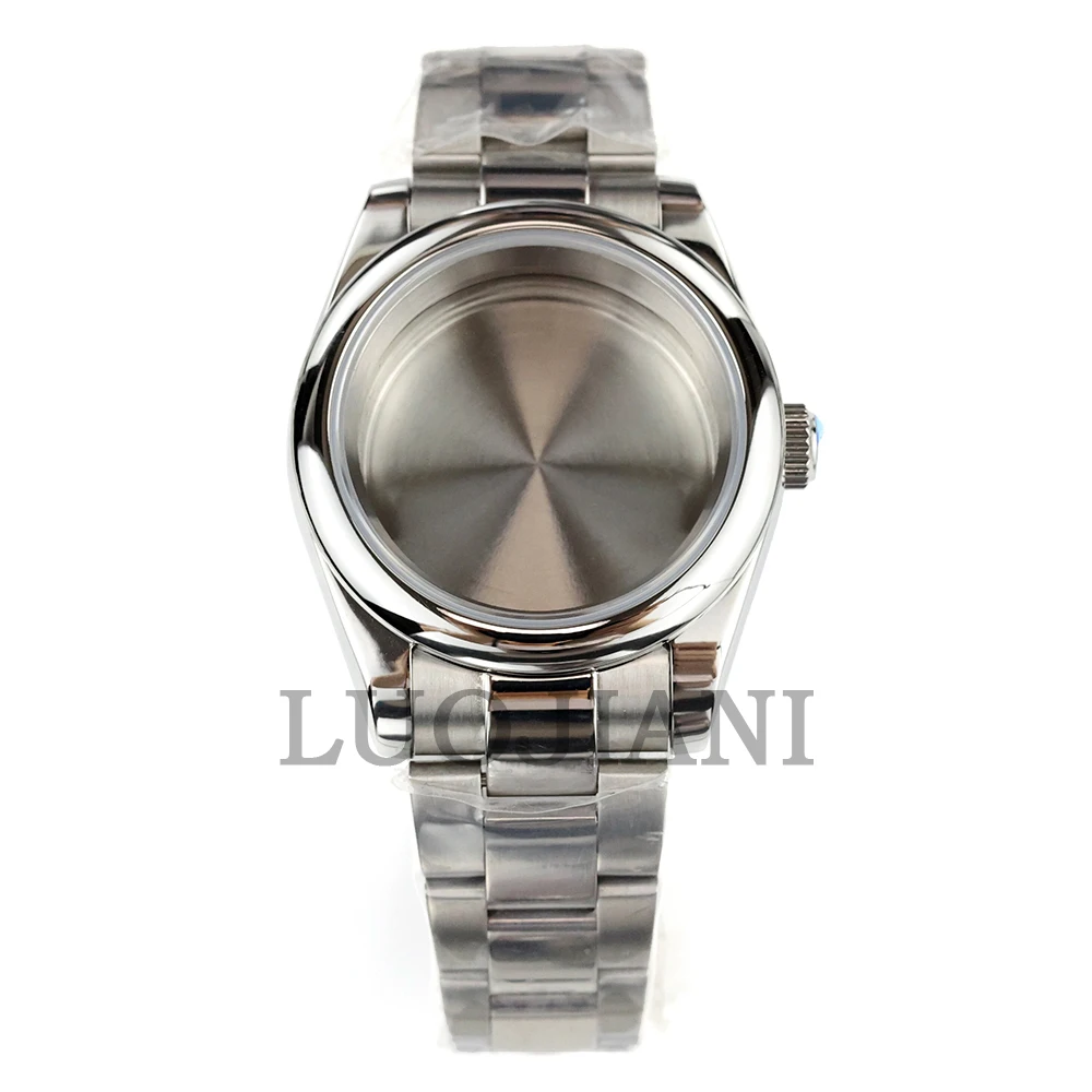 

Round Edge NH35 Case 36mm/39mm Polish Oyster Bracelet Stainless steel Sapphire Waterproof for 28.5mm Dial NH35 NH36 Movement