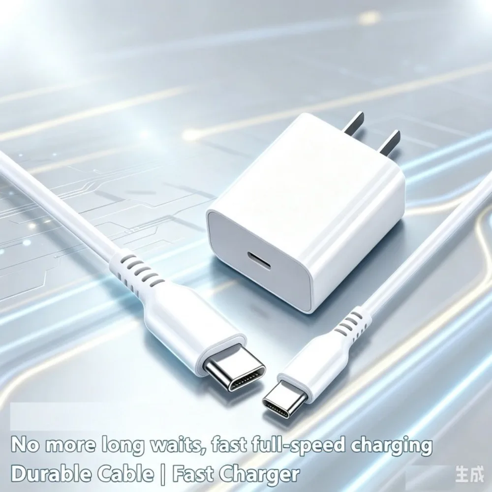 Portable USB-C Fast Charger Kit, Type-C Power Adapter with 3Pcs Type C to C Cable, Full Speed Charging for Mobile Phone Tablet Notebook, Christmas Halloween Present
