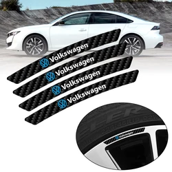 4Pcs Car 3D Carbon Fiber Curved Wheel Rim Sticker Tire Decoration For Volkswagen Golf 6 Polo Sagitar Tiguan Scirocco Bora Passat