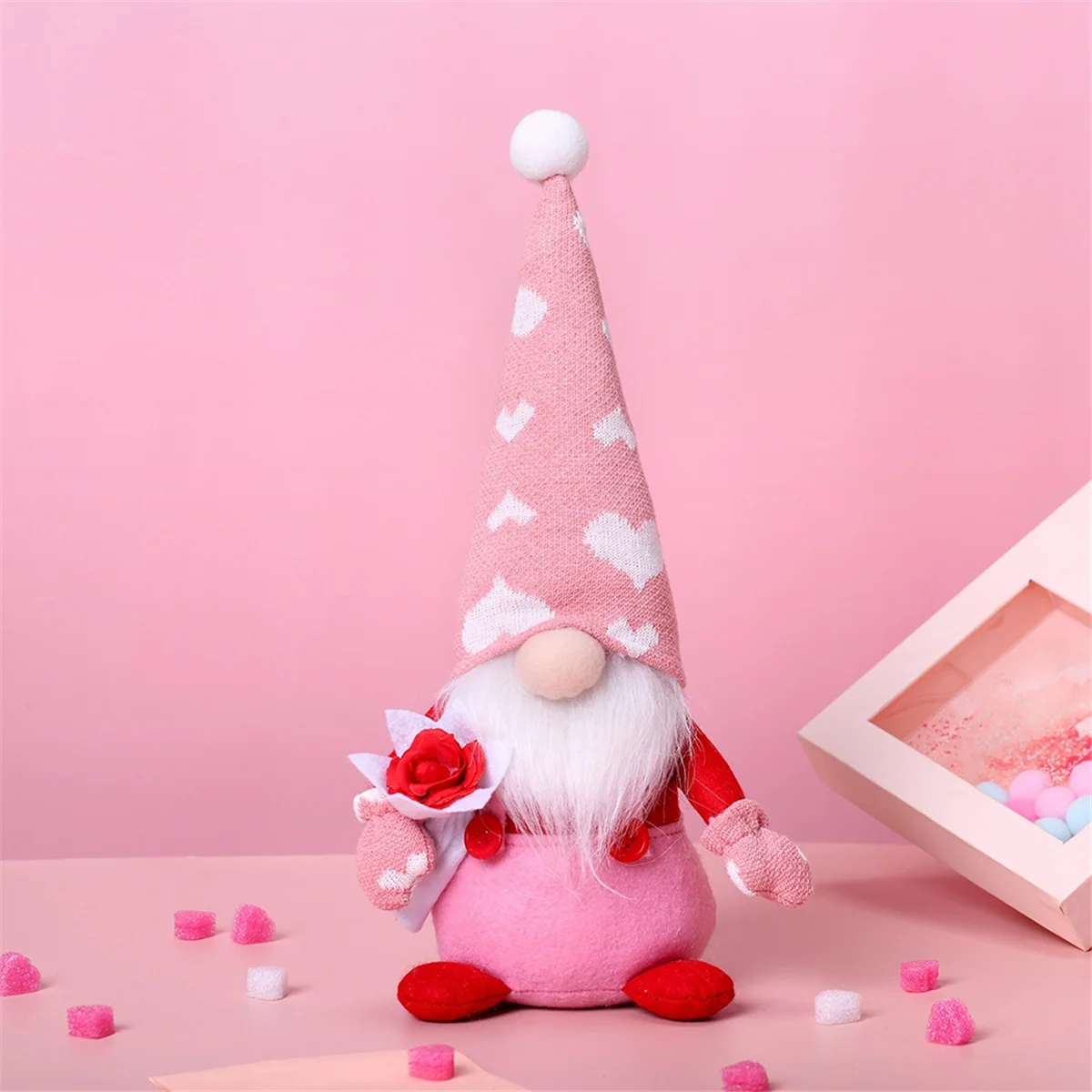 Valentine Day Gnomes Decoration Plush - 2 PCS Mr. and Mrs. Scandinavian Tomte Doll Valentines for Home Table Ornaments