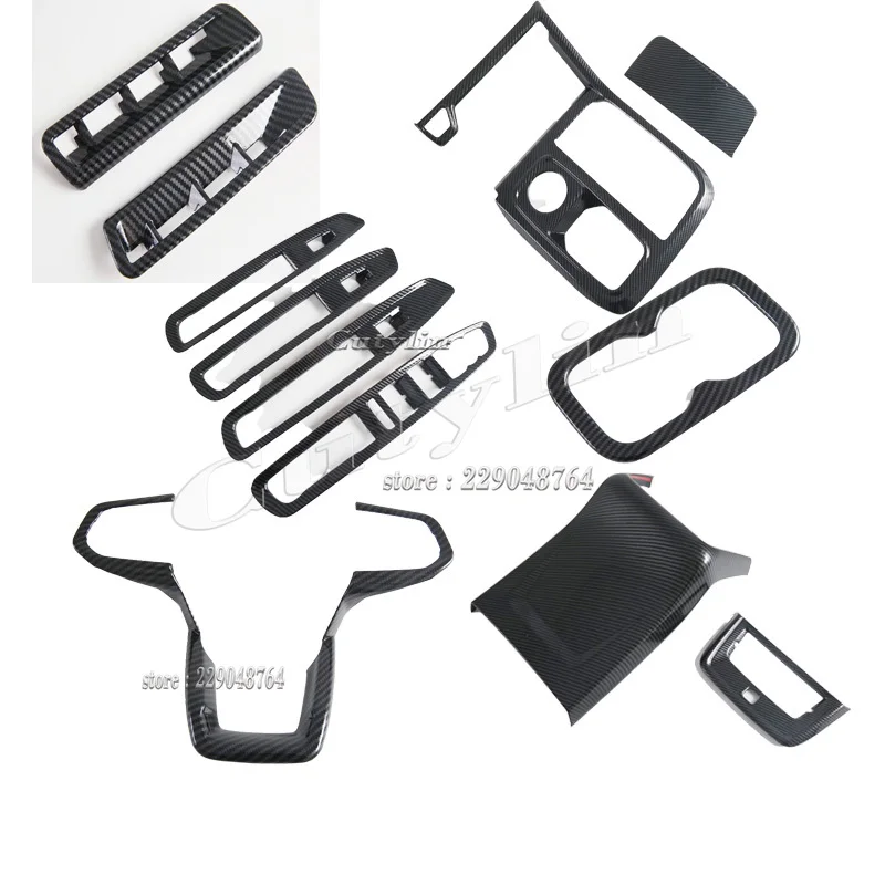 LHD For Ford Territory 2025 2026 ABS Carbon Fiber Car Window Switch Gear Shift Panel Center Console Cover Interior Accessories