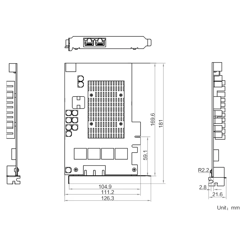 HIKROBOT MV-GE2002P Dual Port i211 POE NIC Full Height image Capture Card for Machine Vision