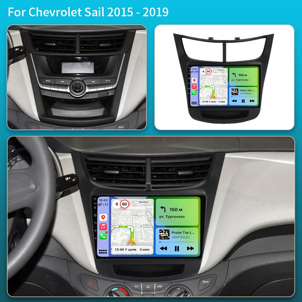 For Chevrolet Sail aveo 2015 2016 2017 2018 2019 2020 2022 carplay Android 16 DSP 2 din 5G NET Car Radio Multimedia Video Player
